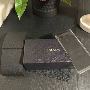 Black Prada Eyeglass Case, Box and Lens Cloth